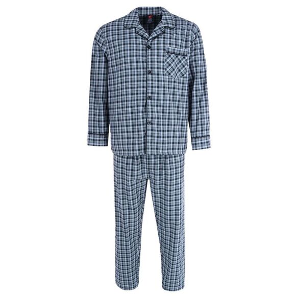 Hanes Men's Broadcloth Long Sleeve Pajama Set - Picture 1 of 4